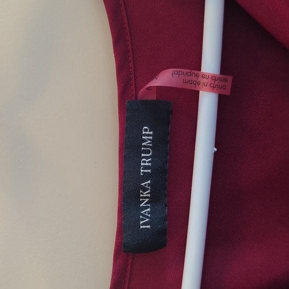 Size M Ivanka Trump Burgundy blouse - Picture 3 of 5